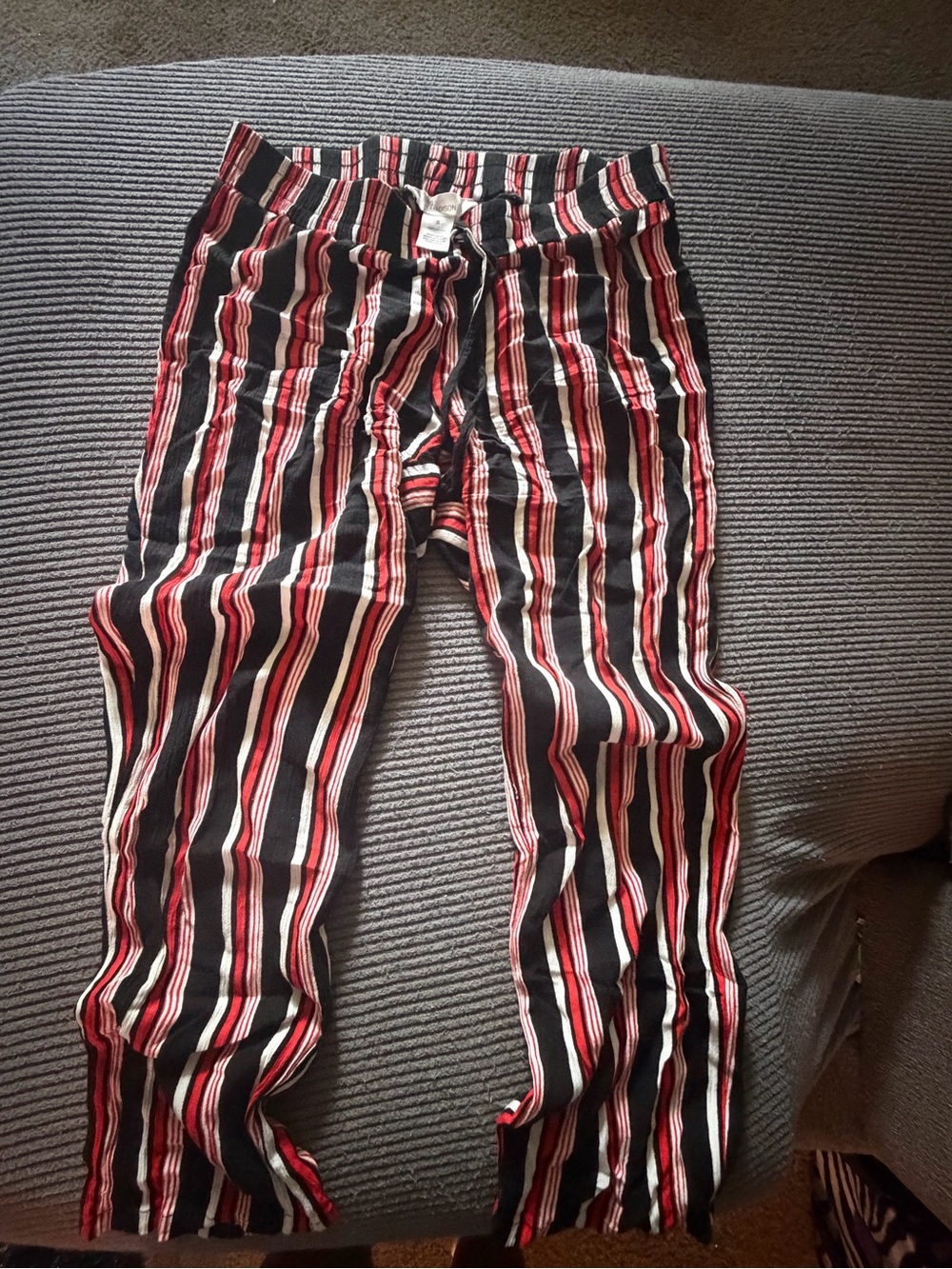 89th & Madison Black and Red Striped Lounge Pants